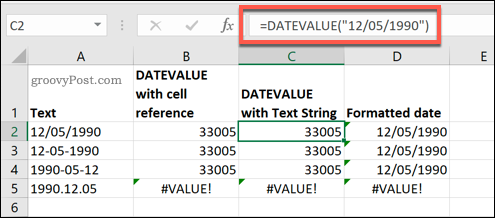 Funcția DATEVALUE folosită în Microsoft Excel