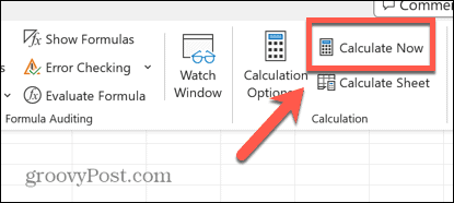 butonul Excel calculează acum