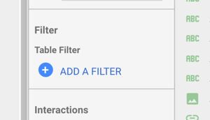 Utilizați Google Data Studio pentru a analiza anunțurile dvs. Facebook, pasul 17, opțiunea pentru a adăuga un filtru sub Filtru și Filtru tabel