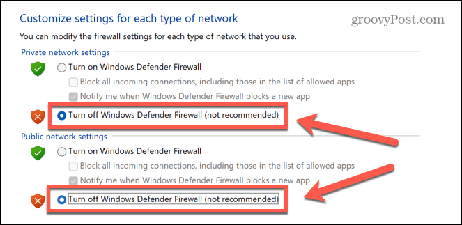 Windows 11 dezactivează firewall-ul
