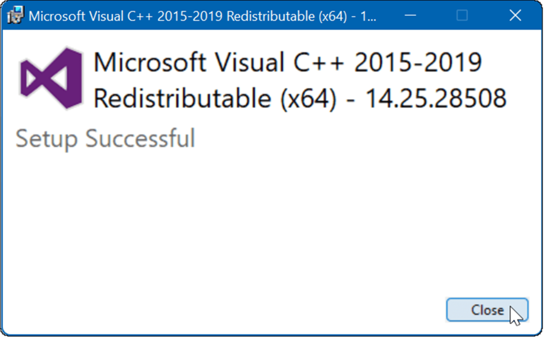 configurați cu succes Microsoft Visual C