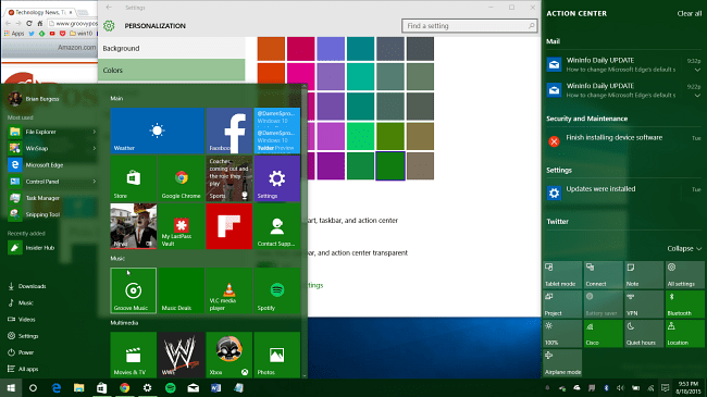 O privire la noile opțiuni de culoare care vin la Windows 10