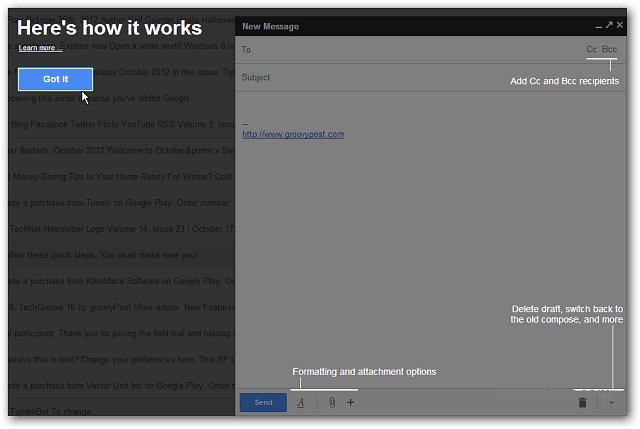 Noul tutorial de componență Gmail