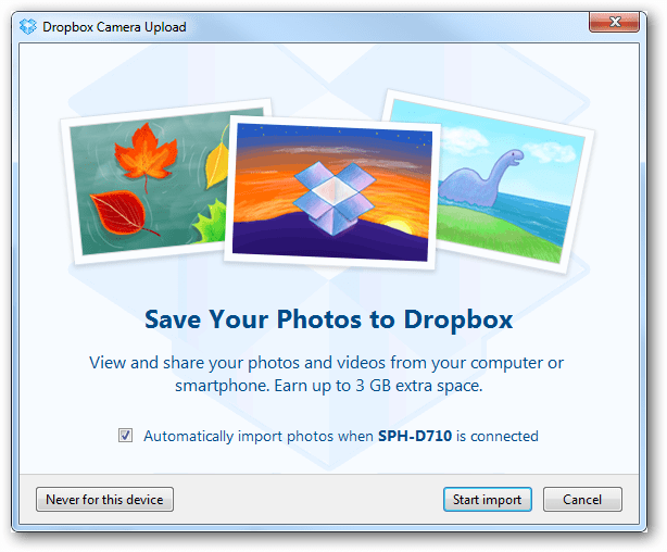 Dezactivați Salvarea automată a fotografiilor în Dropbox