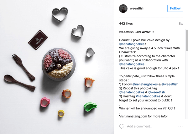 Foodie Instagrammer @weeatfish a promovat cadoul Nanatang Bakes.