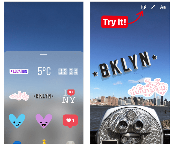 Instagram a lansat o versiune timpurie de geostickers în Instagram Stories pentru New York și Jakarta. 