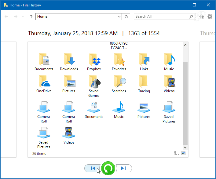 Istoricul fișierelor Windows 10