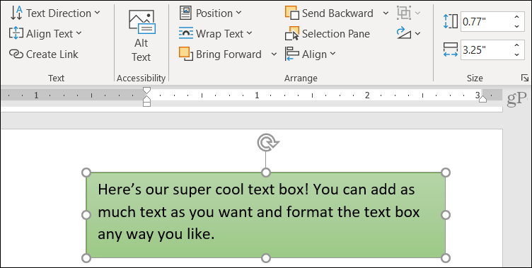 Opțiuni de text pentru fila Formă de formă