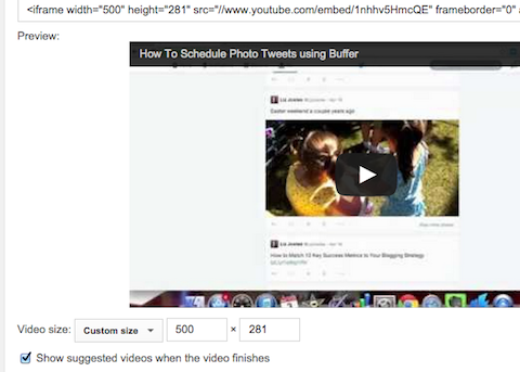 dimensiuni de redare a postărilor video pe blog