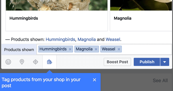 Includeți linkuri de produse din magazinul dvs. Facebook.