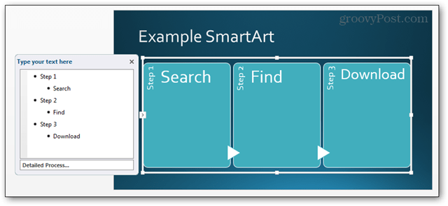 caracteristică opțiune buton smartart smart art powerpoint 2013