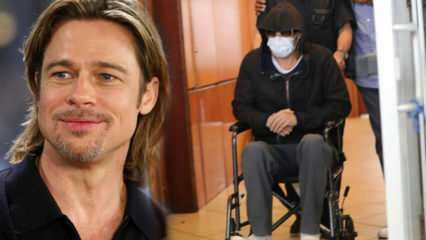 Fotografii cu Brad Pitt într-un scaun cu rotile speriat!