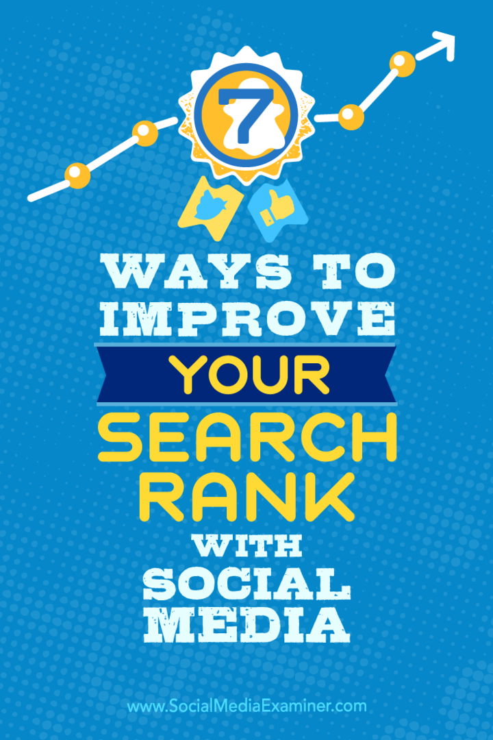 7 moduri de a-ți îmbunătăți rangul de căutare cu ajutorul rețelelor sociale: Social Media Examiner