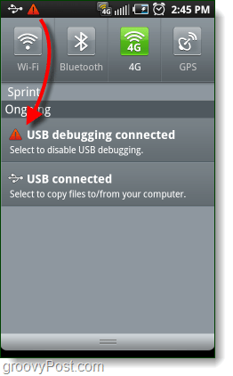 Alertă conectată la depanare USB Android