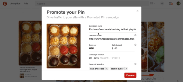butonul PIN promovat de pinterest
