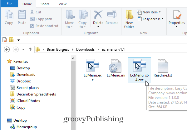 Adăugați elemente în Windows Faceți clic dreapta pe meniul contextual, în modul simplu