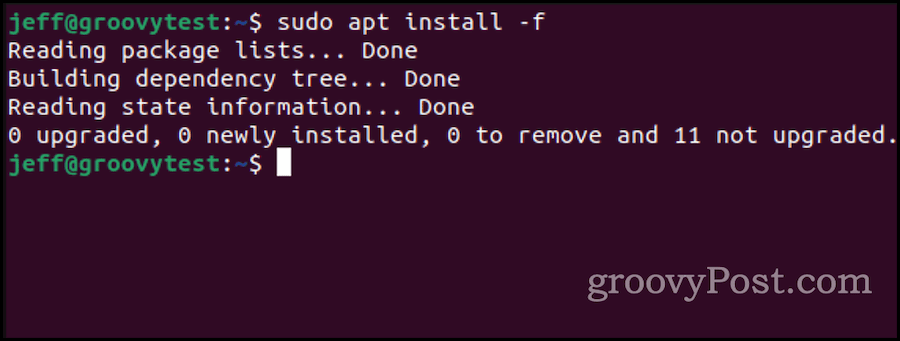 ubuntu apt install pentru a repara pachetele sparte