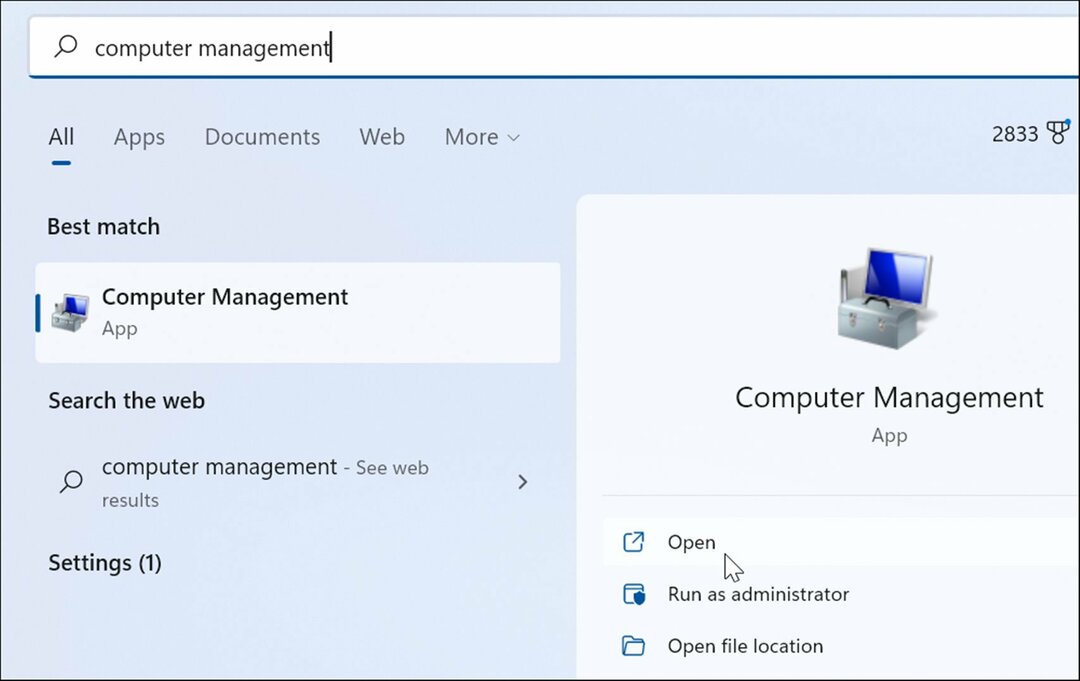 deschideți gestionarea computerului deschideți gestionarea discurilor pe Windows 11