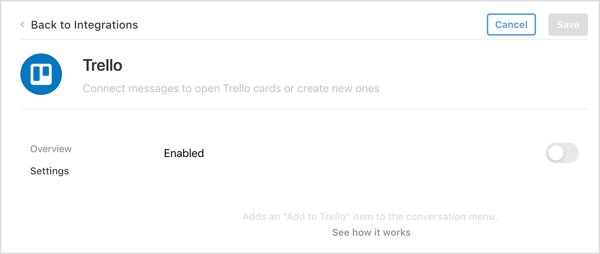 Instalați integrarea Trello în aplicația Front.