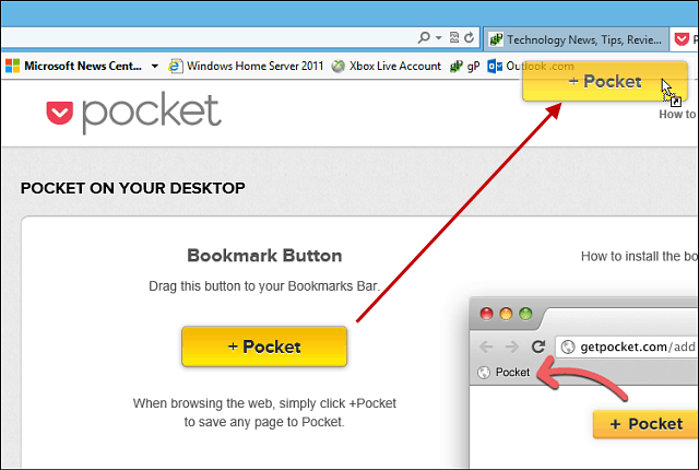 Cum să utilizați Pocket cu Internet Explorer
