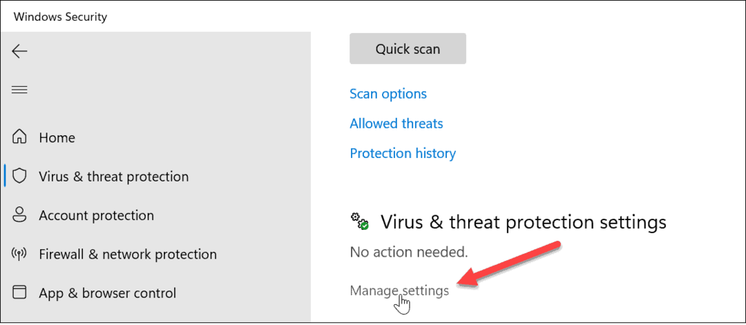 Protecția împotriva manipulării activată sau dezactivată pe Windows 11