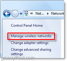 gestionați panoul de control al rețelelor wireless