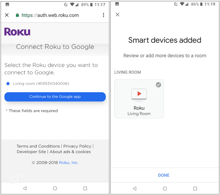 Conectați Roku la Google Home