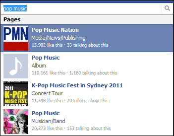 muzică pop facebook
