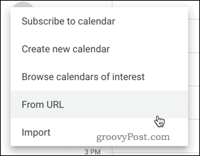Adăugarea unui calendar pe URL în Google Calendar