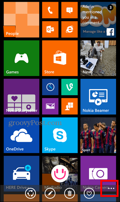 Ecran de blocare a ecranului Windows Phone 8.1