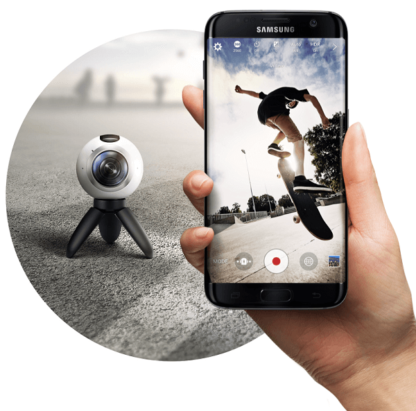 Samsung Gear 360 cu telefon
