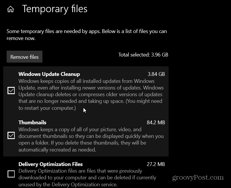 eliminați Windows 10 fișierele temp
