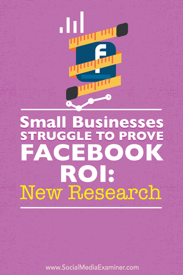 Întreprinderile mici se luptă să demonstreze rentabilitatea investiției pe Facebook: noi cercetări: examinator social media