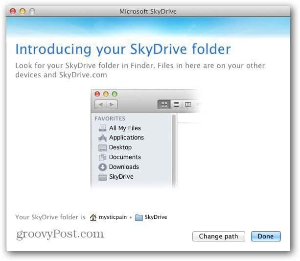 Locația Mac SkyDrive