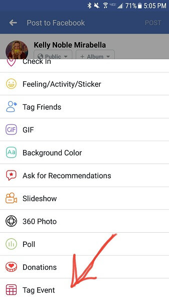 Facebook adaugă opțiunea de a eticheta un eveniment în actualizările de stare de pe mobil.
