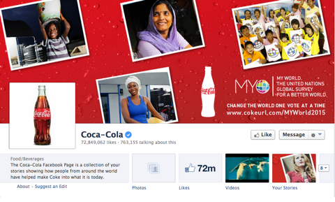 pagina de facebook coca cola