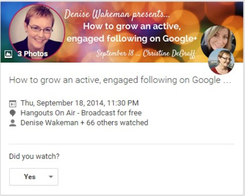 detalii despre Google+ + hangout on air