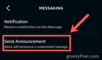Alexa trimite anunț