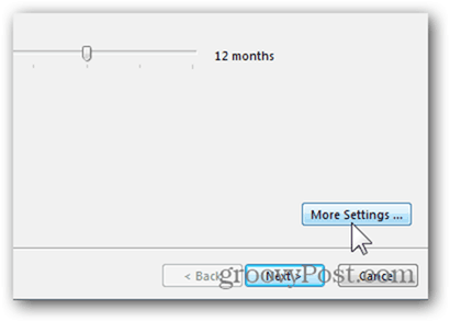 Adăugați Mailbox Outlook 2013 - Faceți clic pe Mai multe setări
