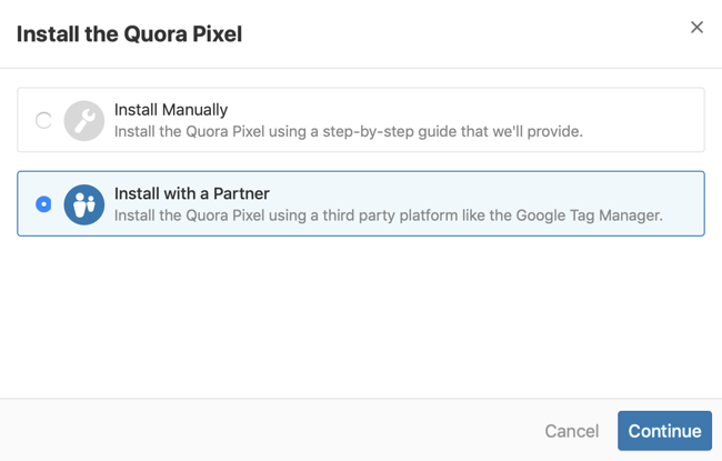 pasul 2 despre cum se instalează Quora pixel cu Google Tag Manager