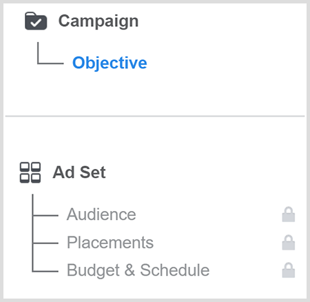 Creați un obiectiv de campanie publicitară pe Facebook și apoi vizați un public.