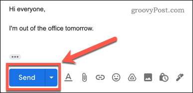 butonul de trimitere Gmail