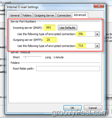Configurați Outlook 2007 pentru un cont IMAP GMAIL