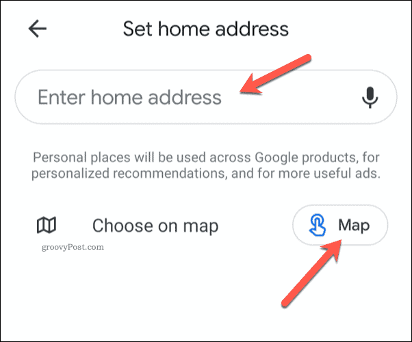 Setarea adresei de domiciliu Google Maps pe mobil