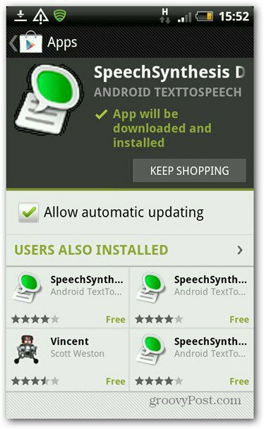 Text Android la vorbire