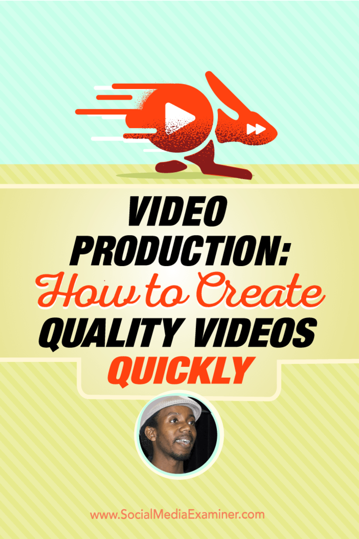 Producție video: Cum să creați rapid videoclipuri de calitate: Social Media Examiner