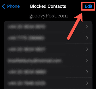 iPhone edita contacte blocate
