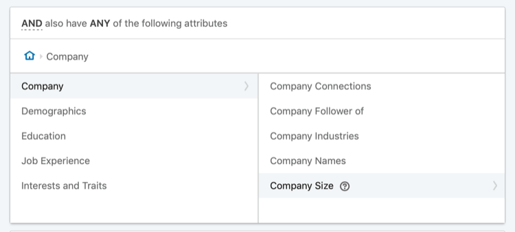 vizați anunțurile LinkedIn în funcție de dimensiunea companiei