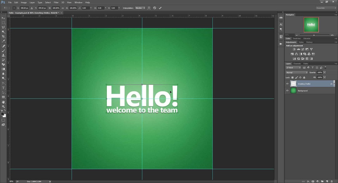 Cheat Photoshop straturi de text Transformări Casă de delimitare în centrul trucului