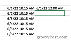 Eliminarea timpului dintr-un marcaj de timp în Excel